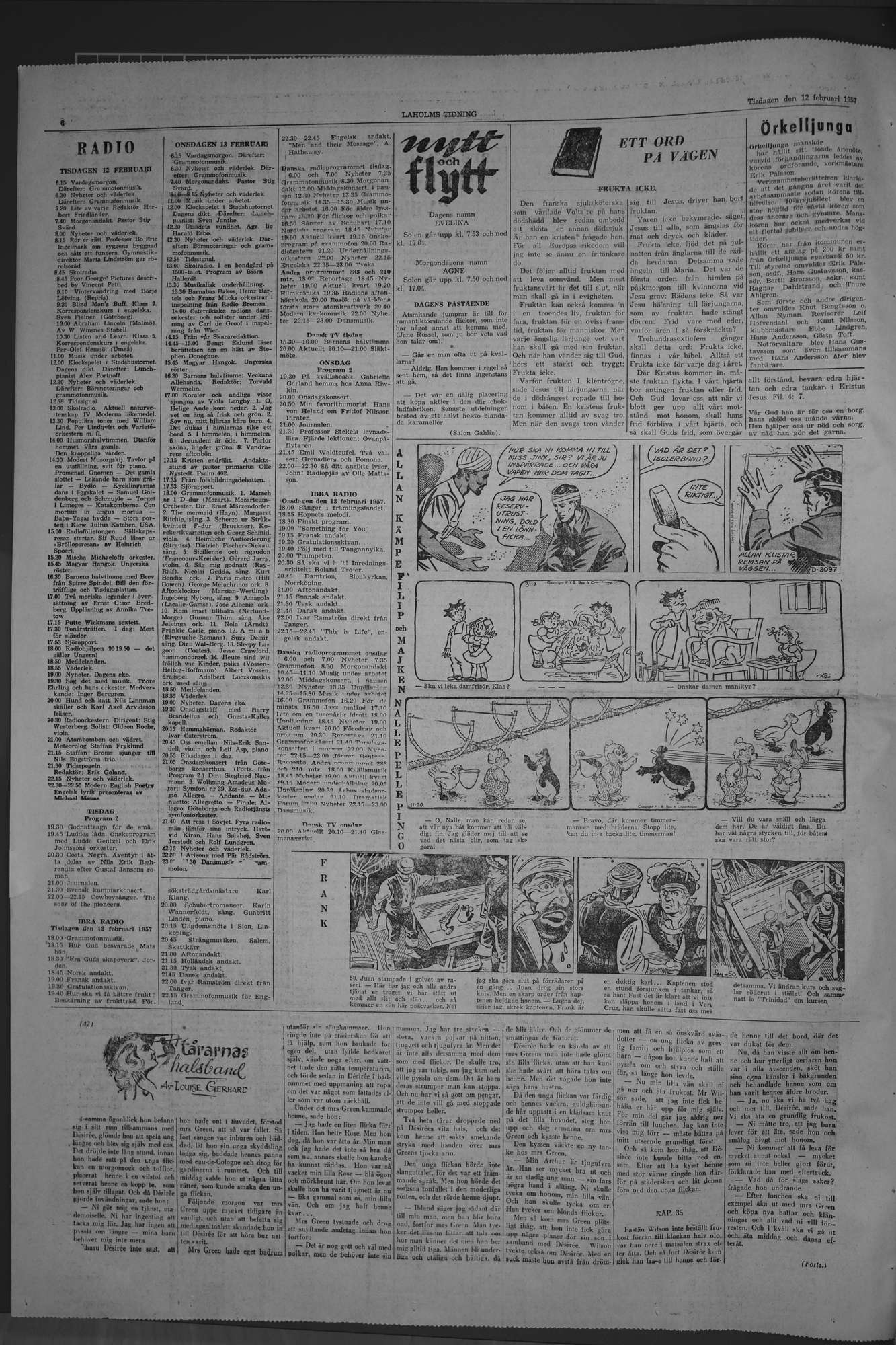 Laholms Tidning Tisdag 12 februari 1957, sida 6