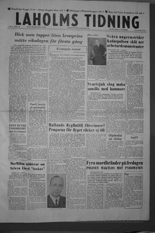Förstasidan, Lördag 12 januari 1957