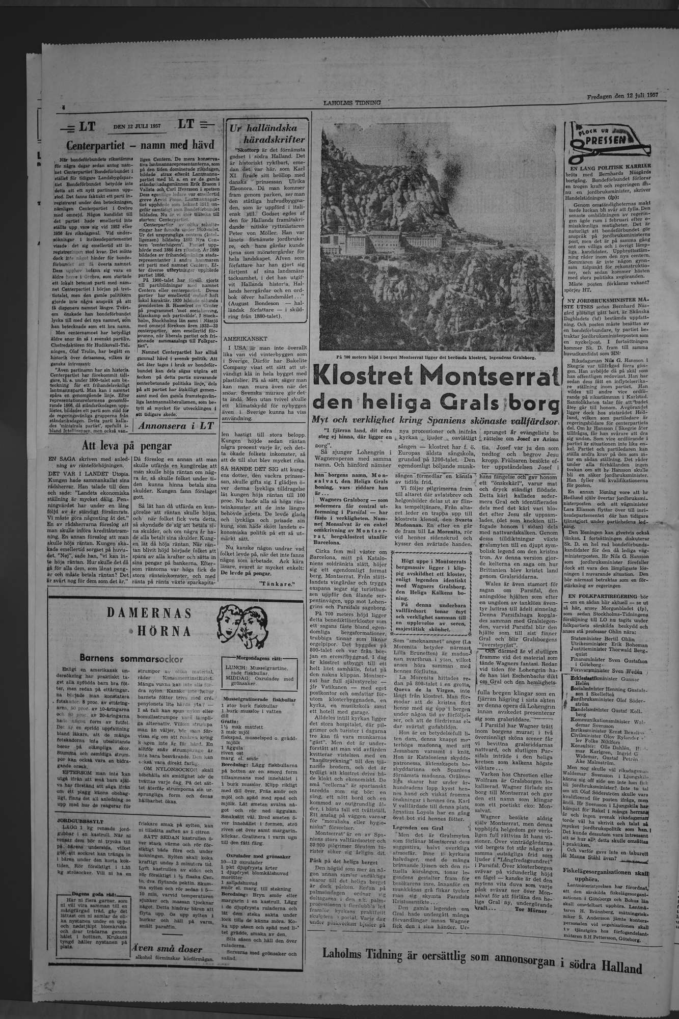 Laholms Tidning Fredag 12 juli 1957, sida 4