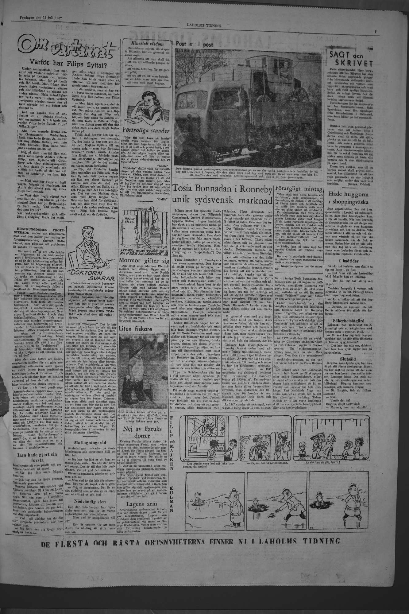 Laholms Tidning Fredag 12 juli 1957, sida 7