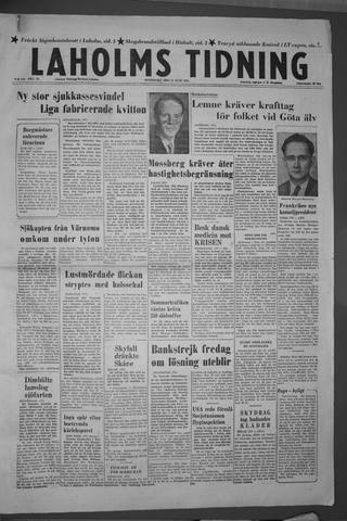 Förstasidan, Onsdag 12 juni 1957
