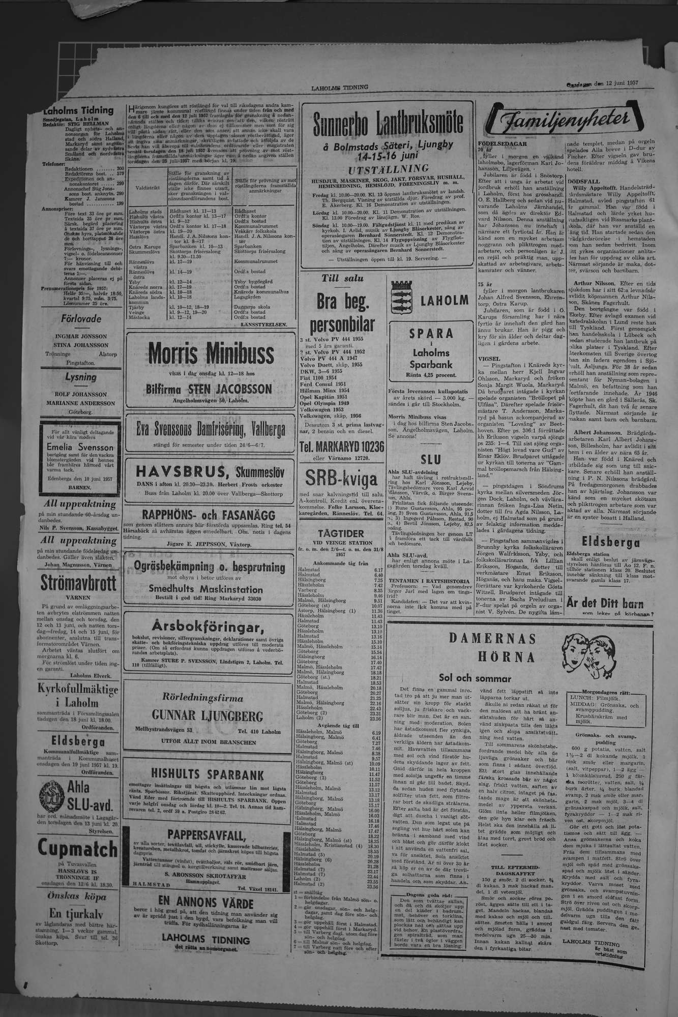 Laholms Tidning Onsdag 12 juni 1957, sida 2