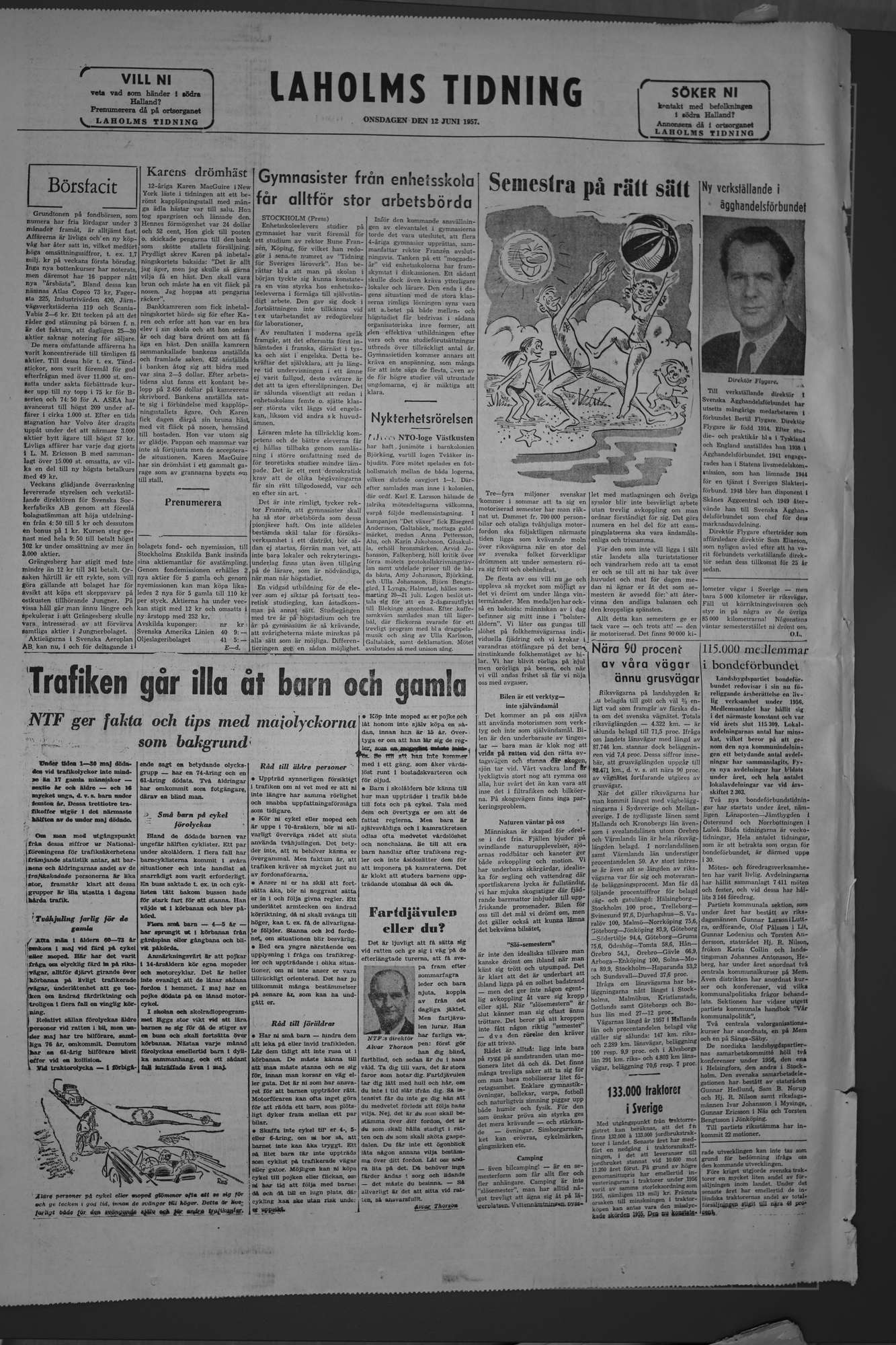 Laholms Tidning Onsdag 12 juni 1957, sida 8