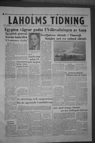 Förstasidan, Tisdag 12 mars 1957