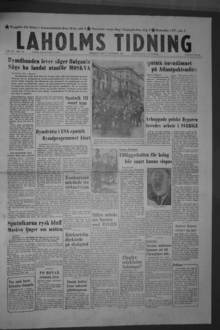 Förstasidan, Tisdag 12 november 1957