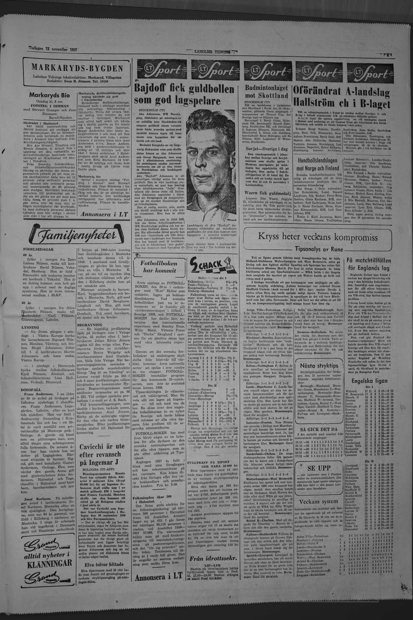 Laholms Tidning Tisdag 12 november 1957, sida 5