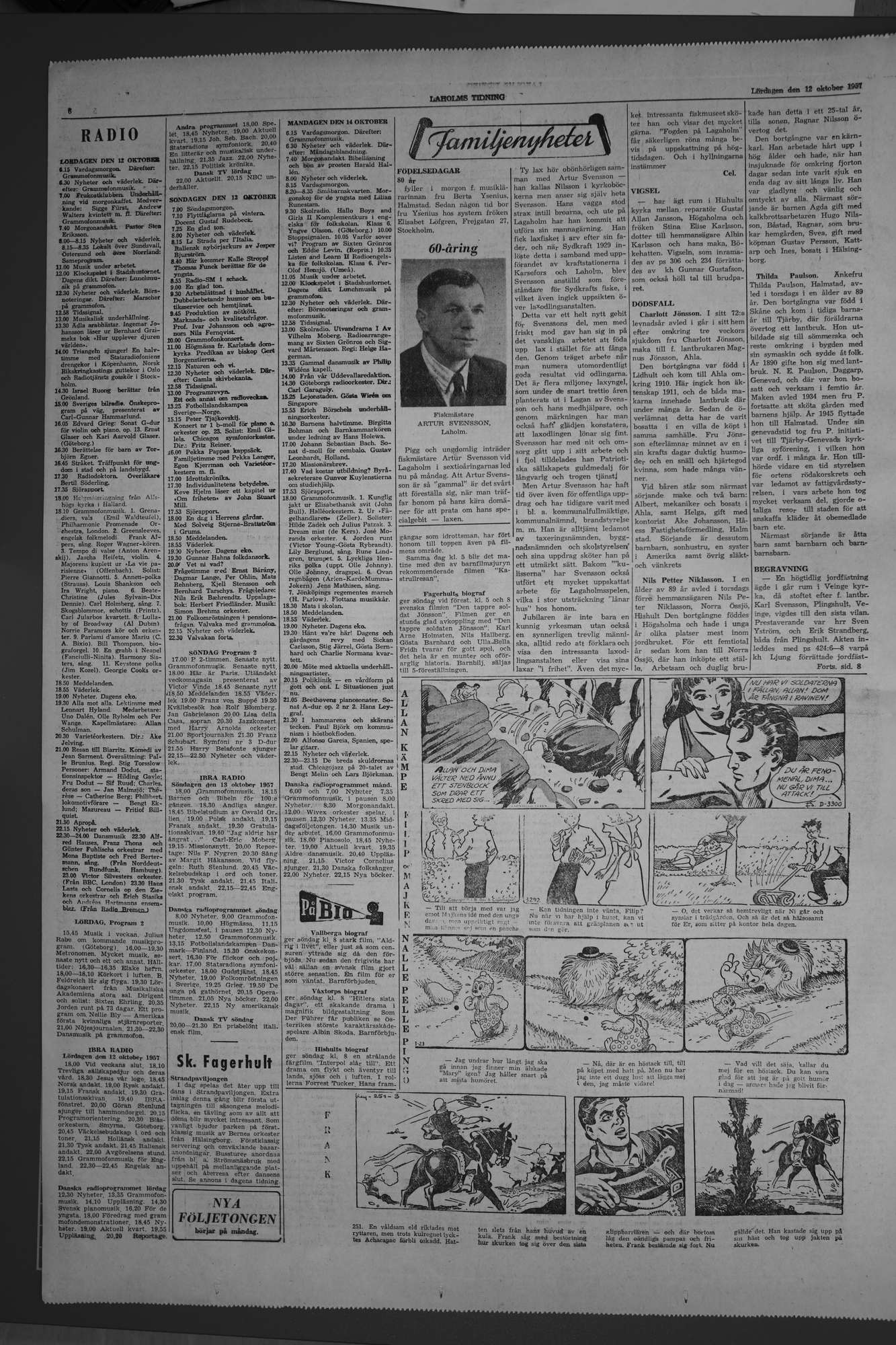 Laholms Tidning Lördag 12 oktober 1957, sida 6
