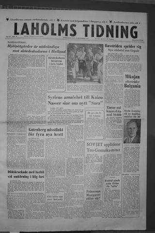 Förstasidan, Torsdag 12 september 1957