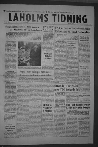 Förstasidan, Lördag 13 april 1957