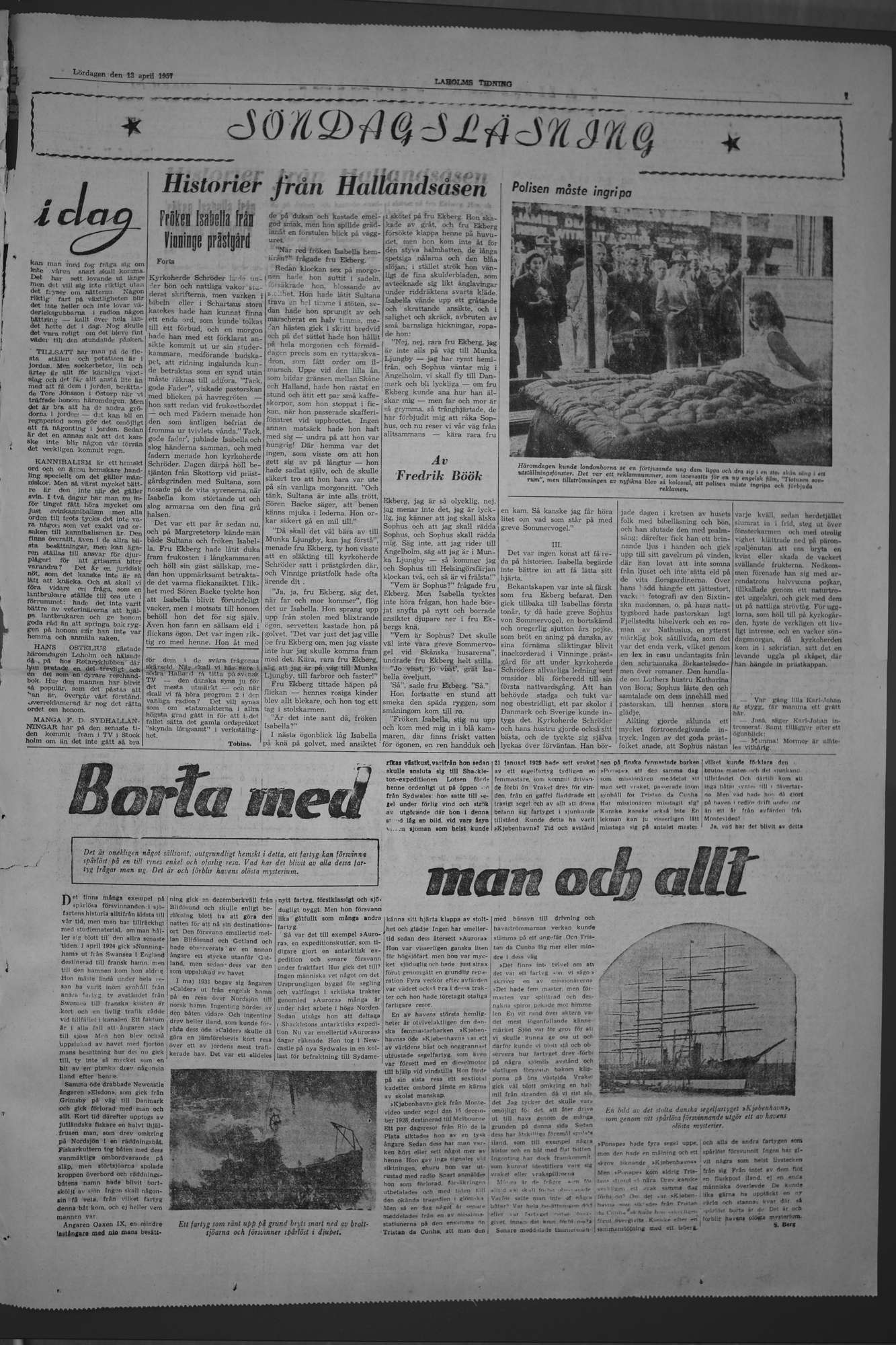 Laholms Tidning Lördag 13 april 1957, sida 7