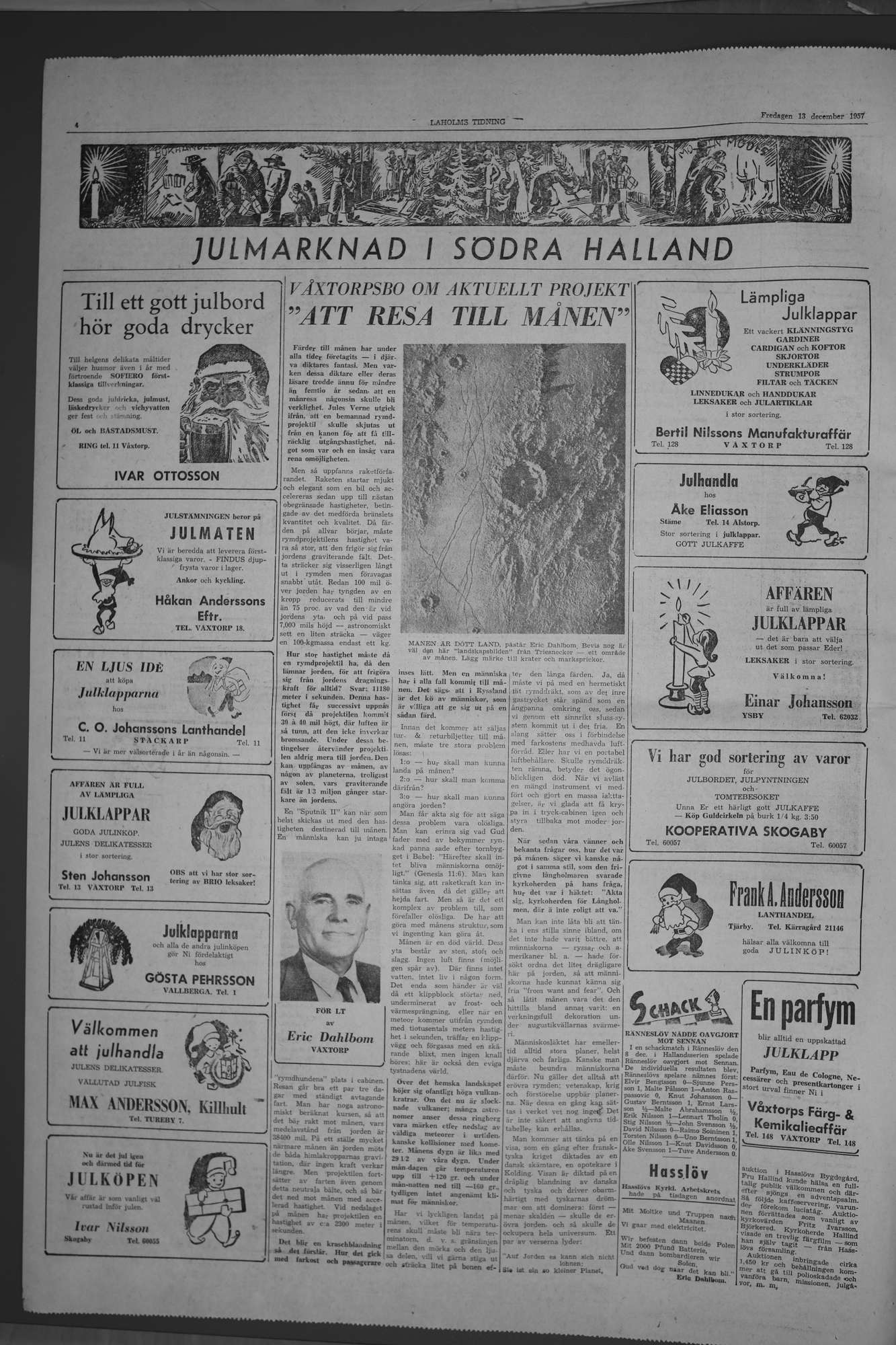 Laholms Tidning Fredag 13 december 1957, sida 4