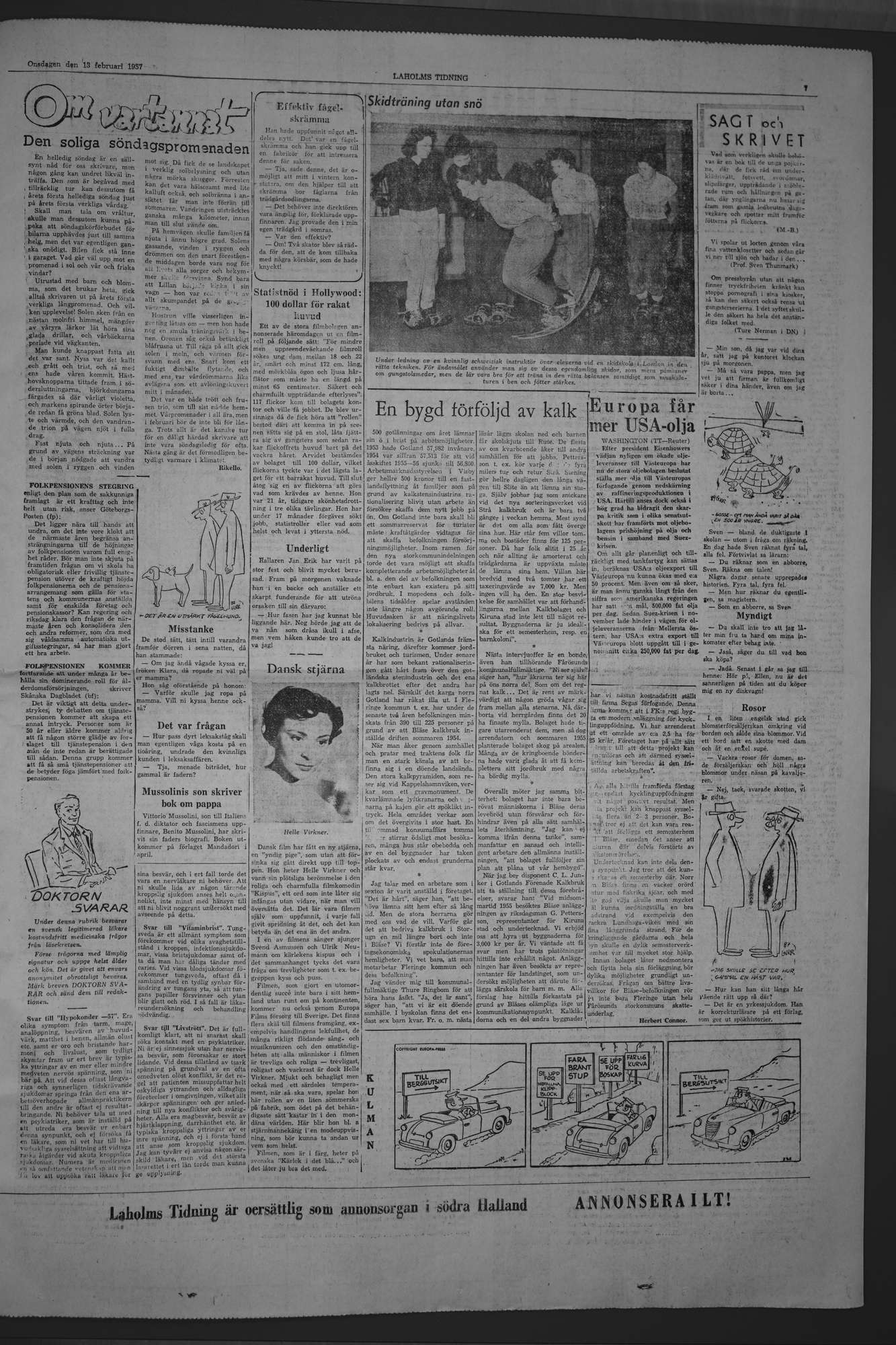 Laholms Tidning Onsdag 13 februari 1957, sida 7