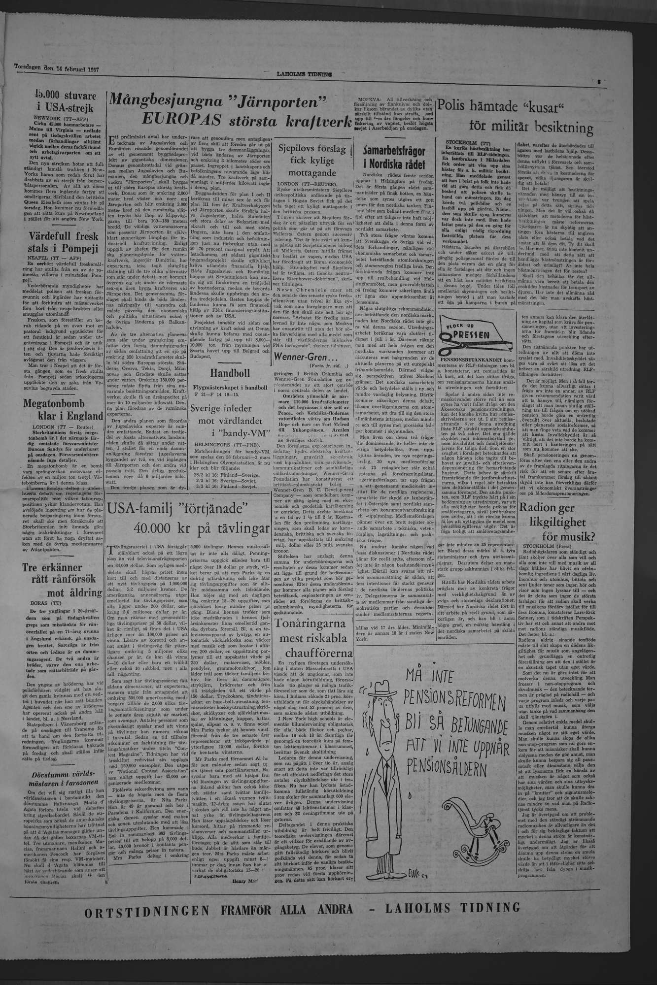 Laholms Tidning Torsdag 14 februari 1957, sida 5