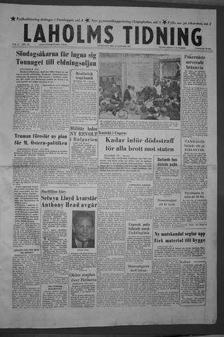 Förstasidan, Måndag 14 januari 1957