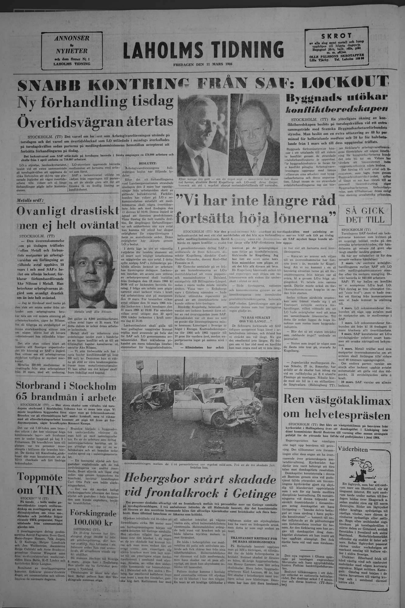 Laholms Tidning Fredag 11 mars 1966, sida 8