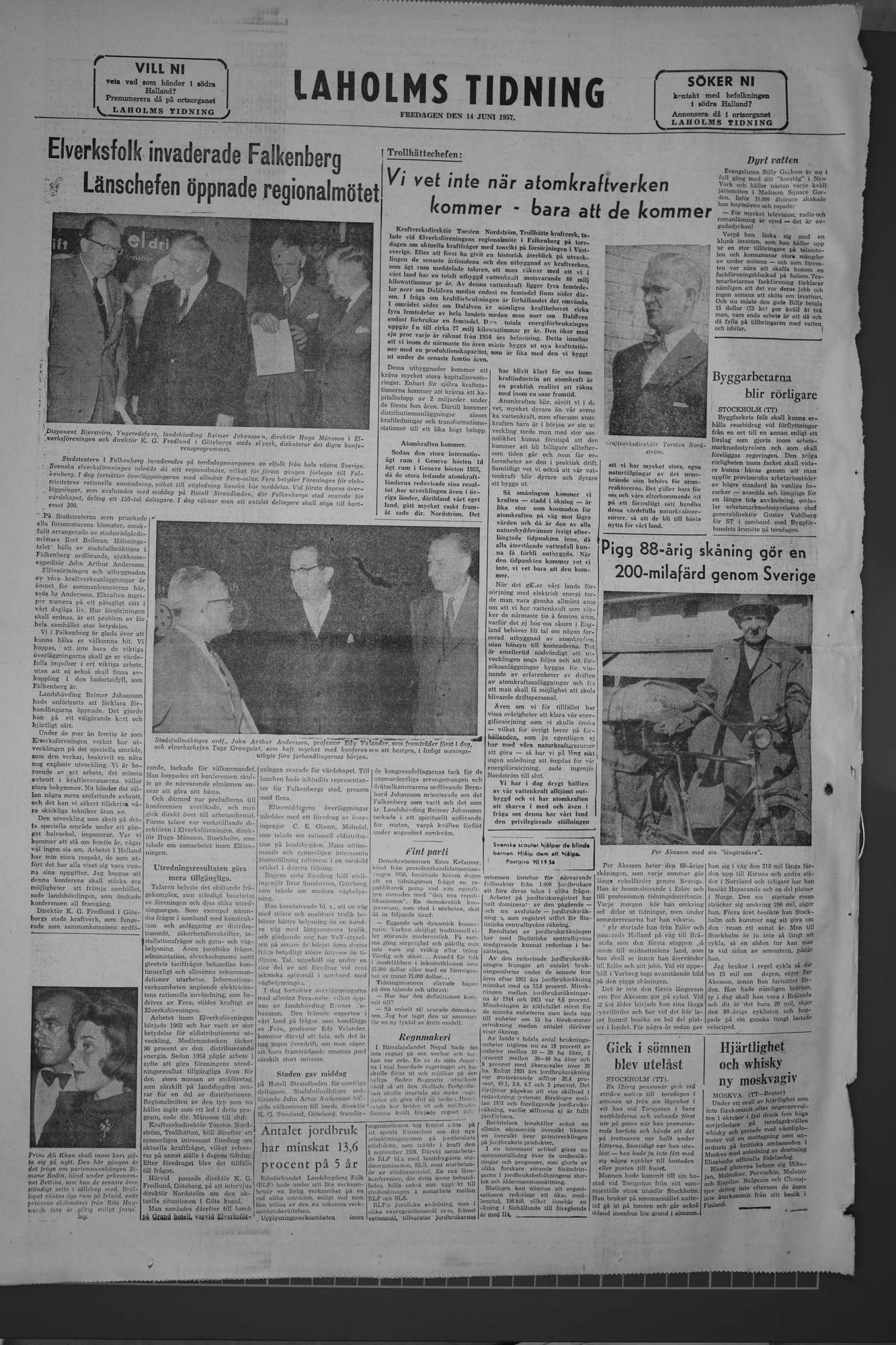Laholms Tidning Fredag 14 juni 1957, sida 8