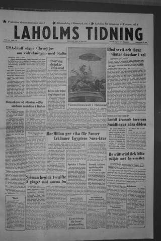 Förstasidan, Tisdag 14 maj 1957