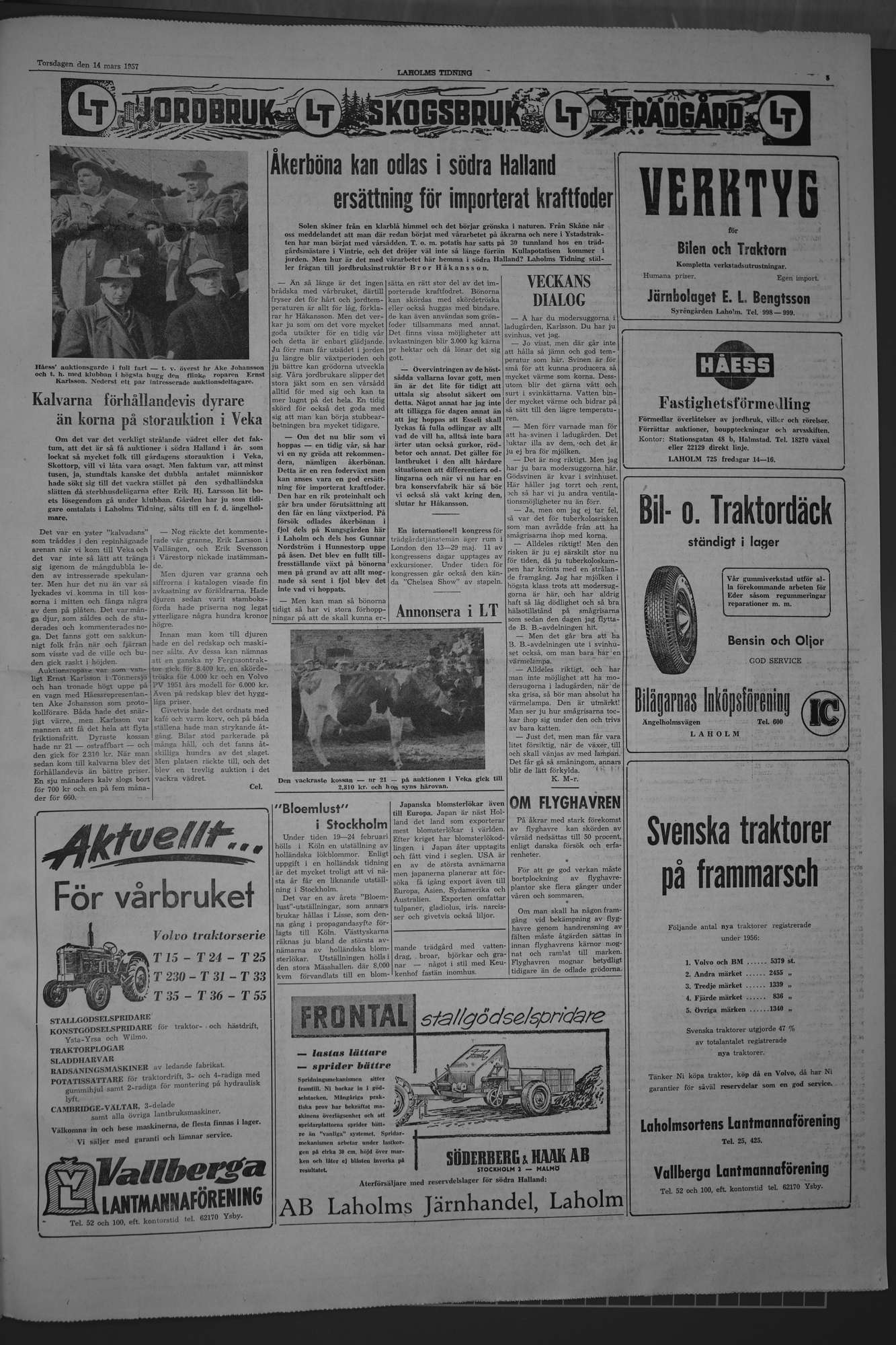Laholms Tidning Torsdag 14 mars 1957, sida 5