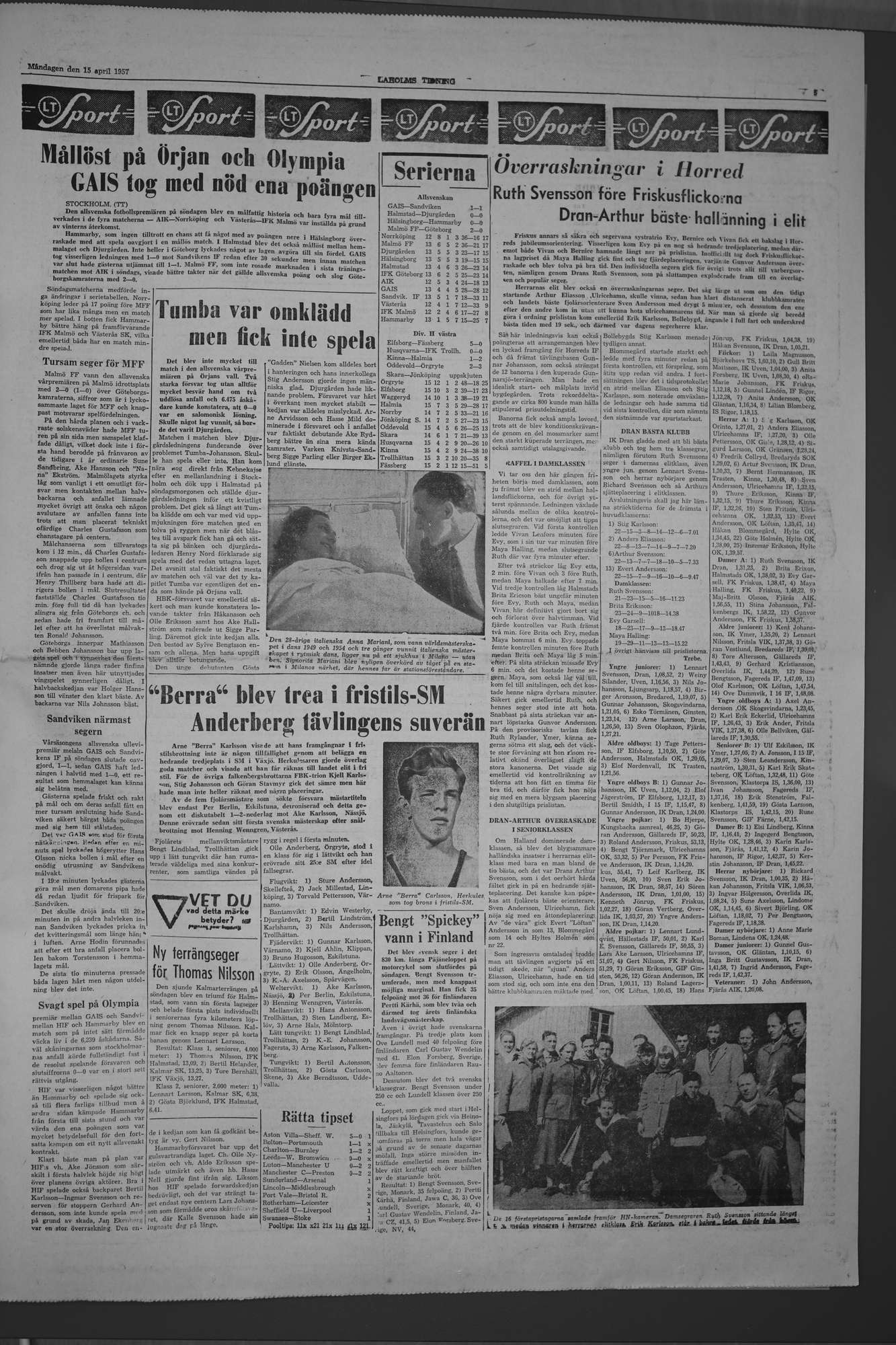 Laholms Tidning Måndag 15 april 1957, sida 5