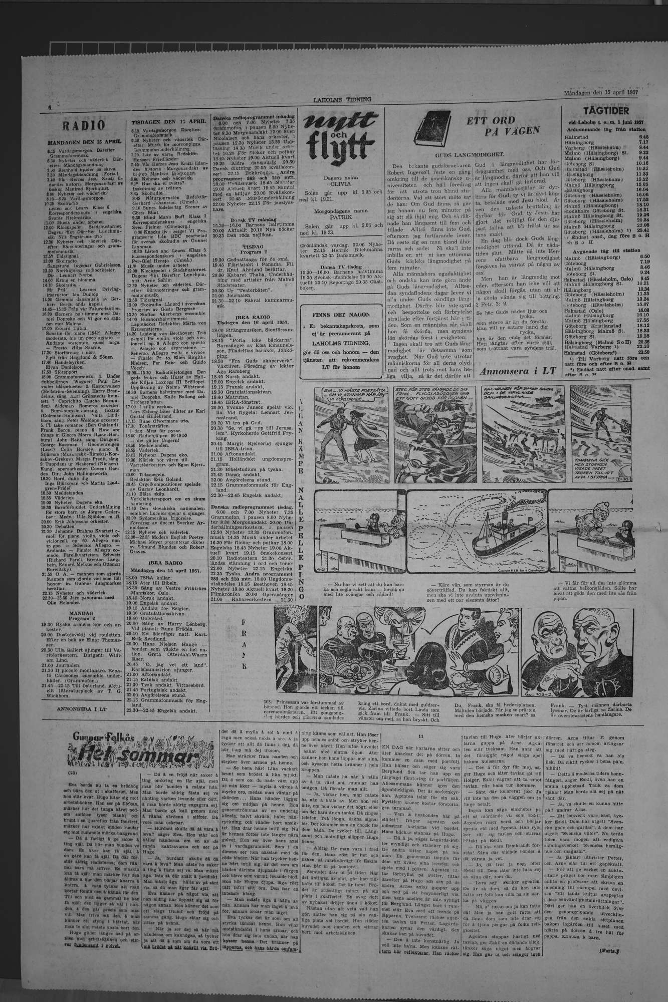 Laholms Tidning Måndag 15 april 1957, sida 6