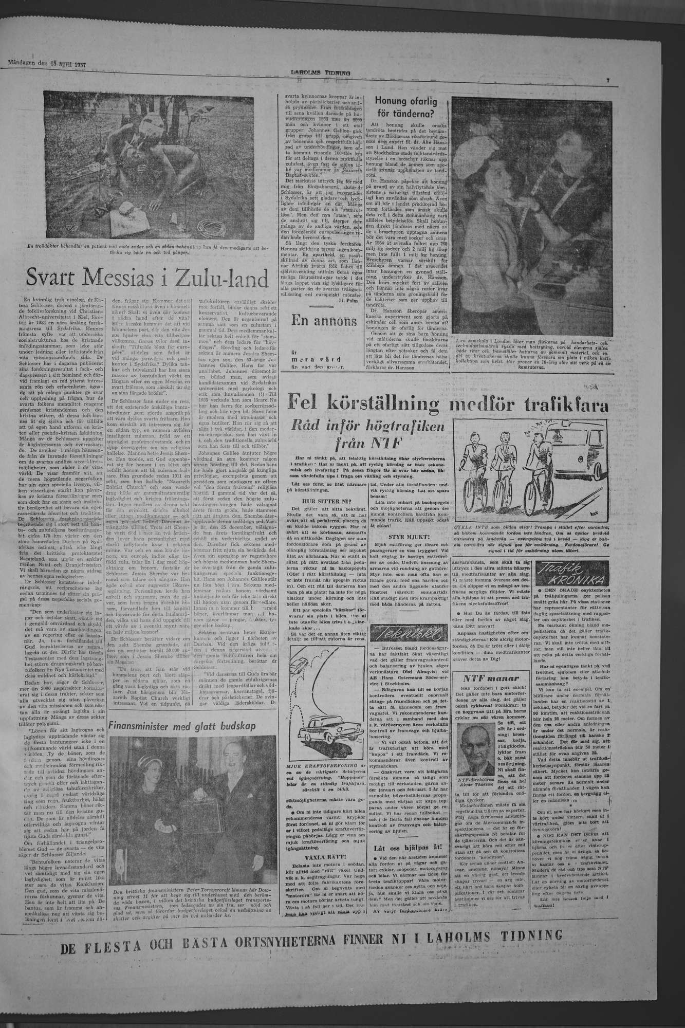 Laholms Tidning Måndag 15 april 1957, sida 7