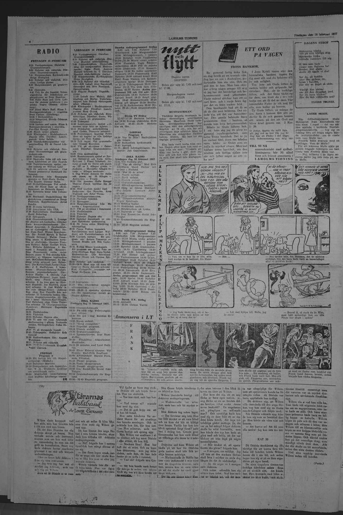 Laholms Tidning Fredag 15 februari 1957, sida 6