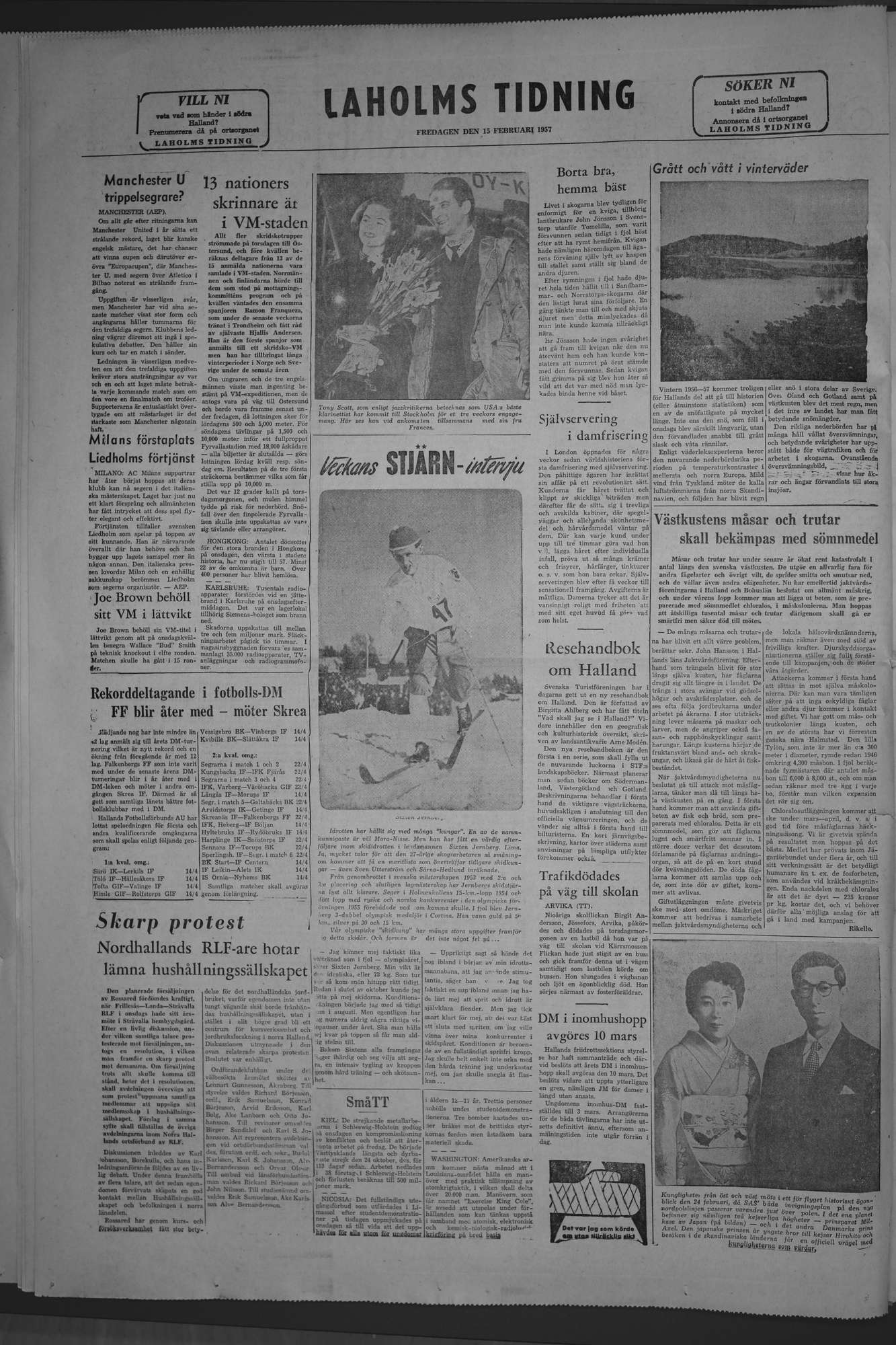Laholms Tidning Fredag 15 februari 1957, sida 8