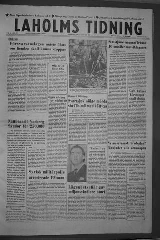 Förstasidan, Tisdag 15 januari 1957