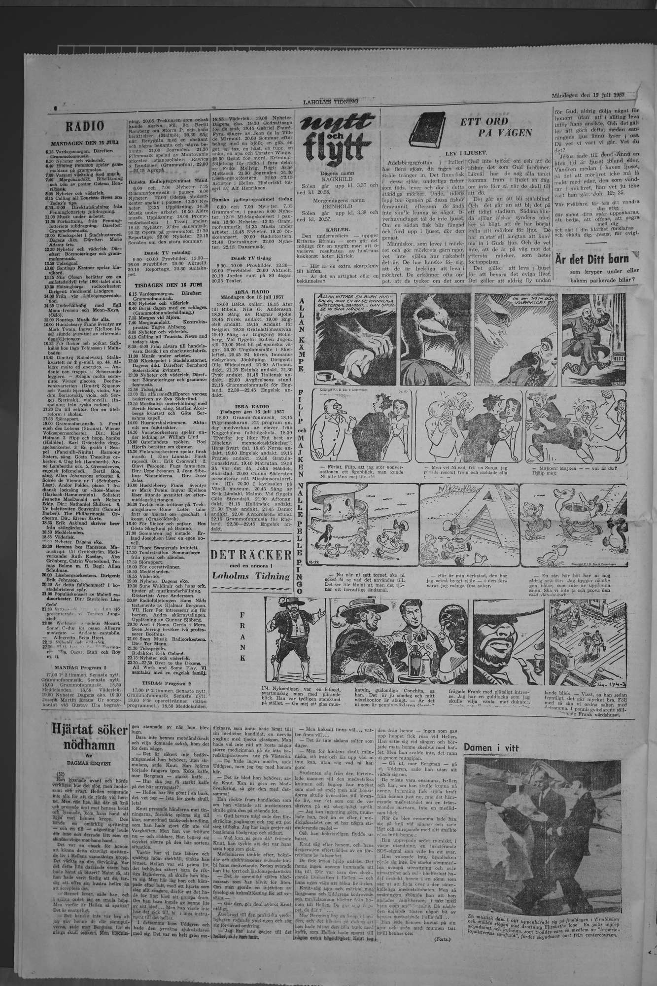Laholms Tidning Måndag 15 juli 1957, sida 6