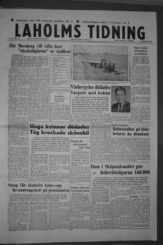 Förstasidan, Lördag 15 juni 1957