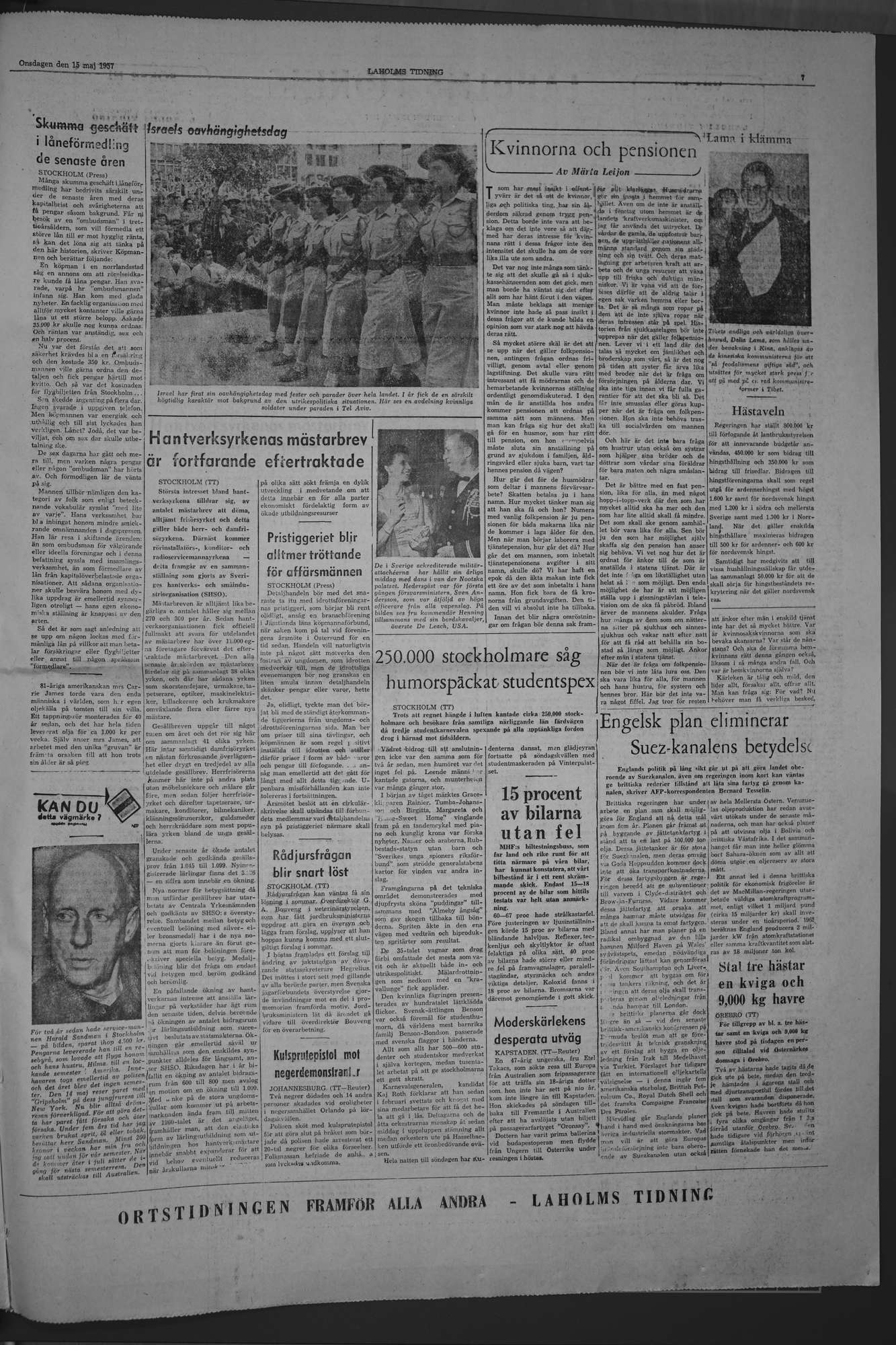 Laholms Tidning Onsdag 15 maj 1957, sida 7