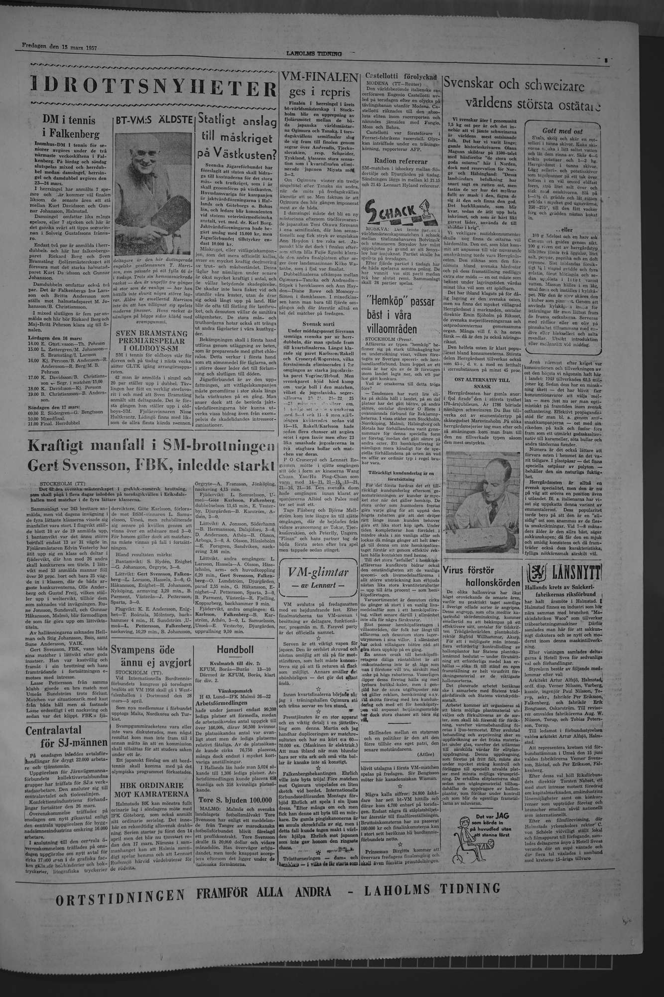 Laholms Tidning Fredag 15 mars 1957, sida 5