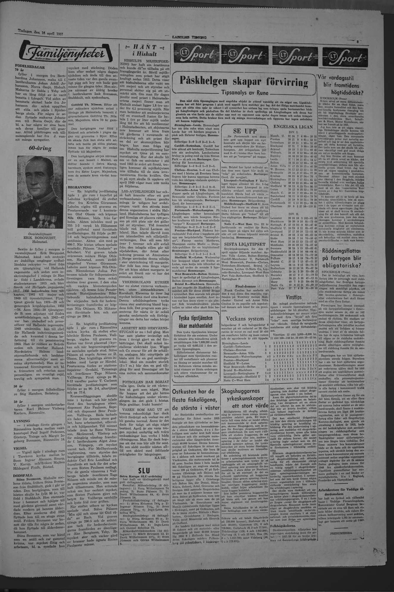 Laholms Tidning Tisdag 16 april 1957, sida 5