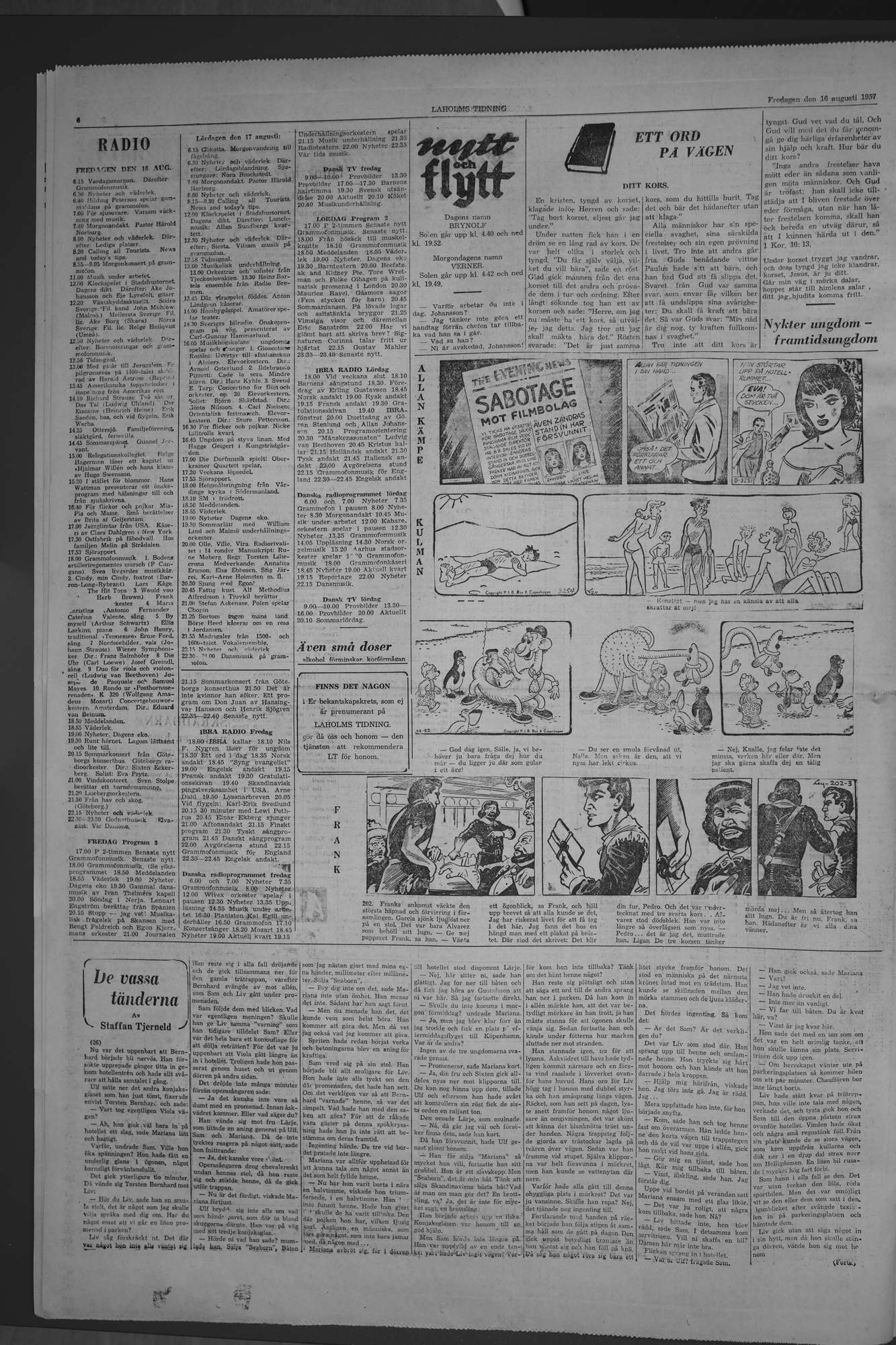 Laholms Tidning Fredag 16 augusti 1957, sida 6