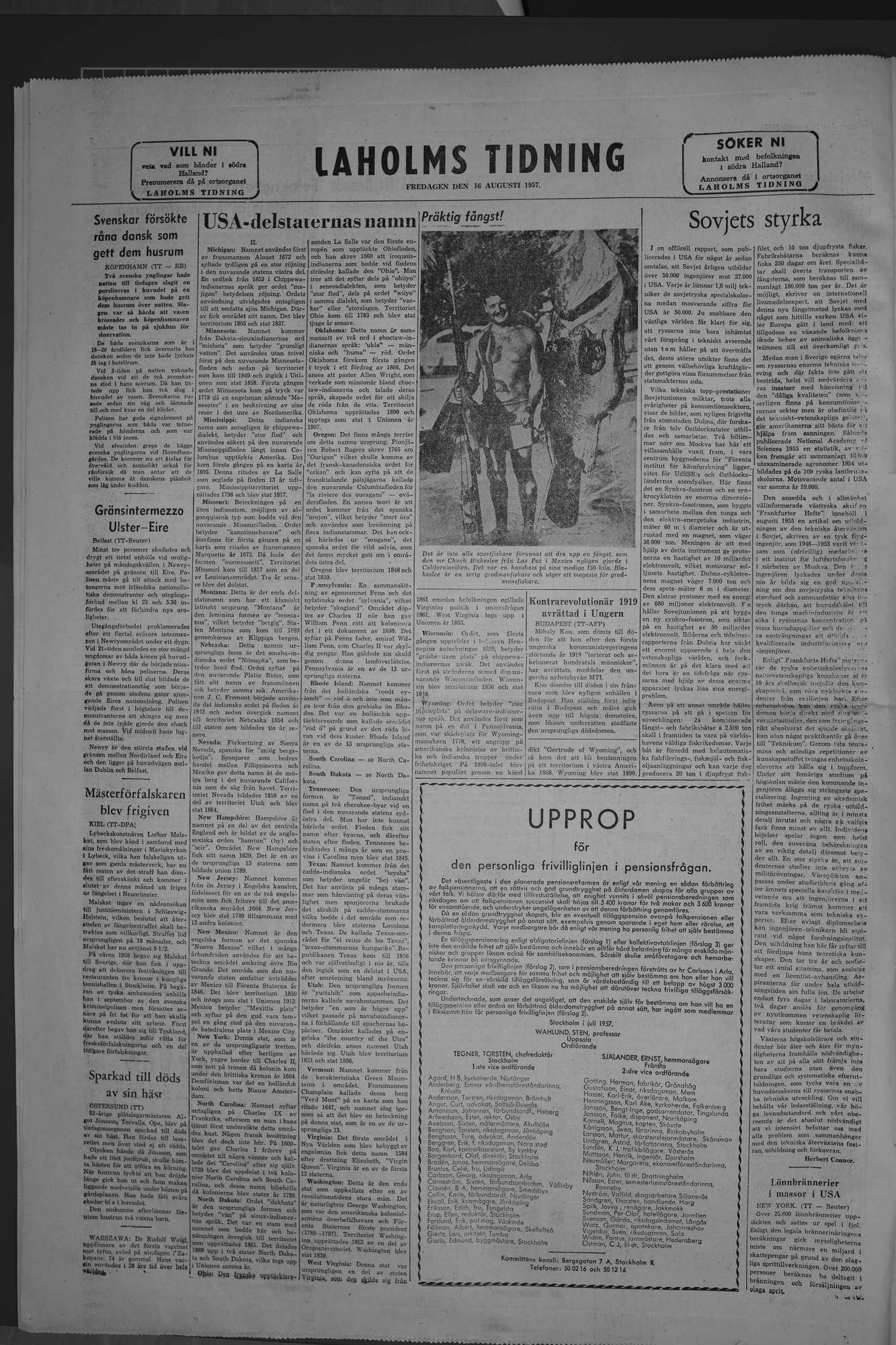 Laholms Tidning Fredag 16 augusti 1957, sida 8
