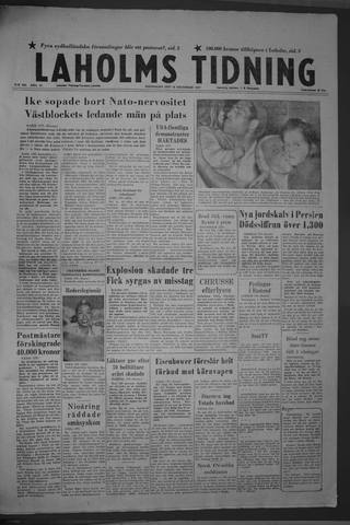 Förstasidan, Måndag 16 december 1957