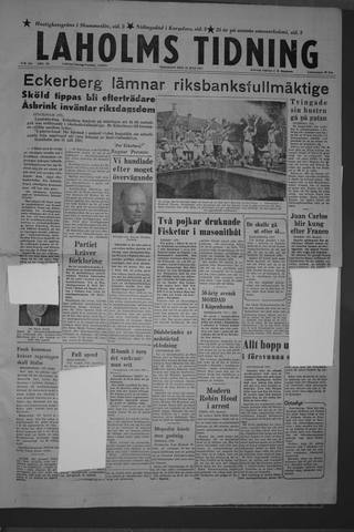 Förstasidan, Tisdag 16 juli 1957
