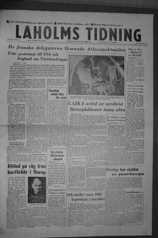 Förstasidan, Lördag 16 november 1957