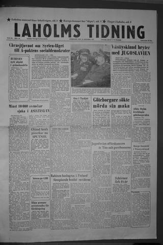 Förstasidan, Onsdag 16 oktober 1957