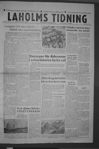 Förstasidan, Måndag 16 september 1957