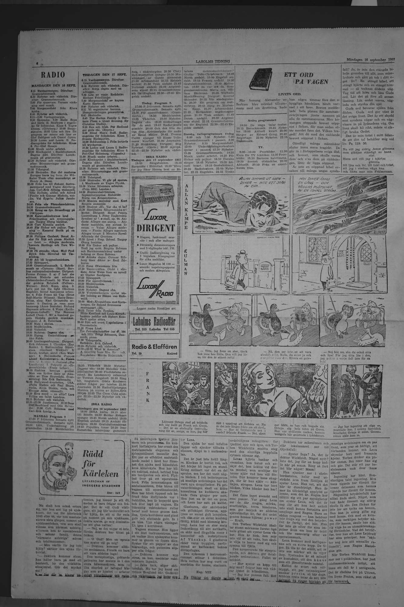 Laholms Tidning Måndag 16 september 1957, sida 6