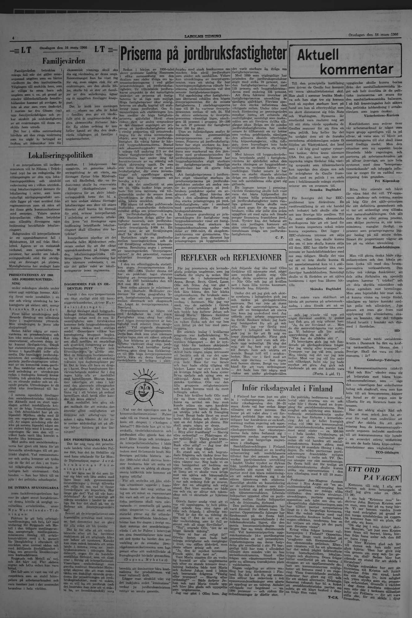 Laholms Tidning Onsdag 16 mars 1966, sida 4