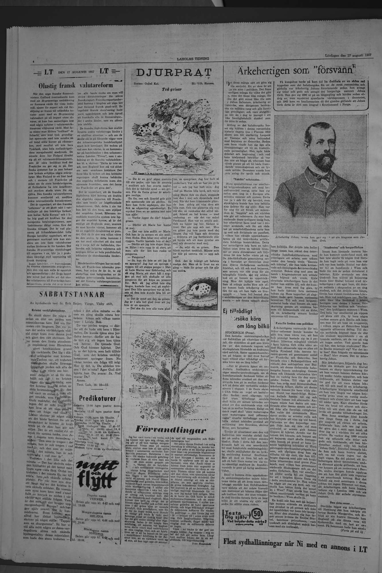 Laholms Tidning Lördag 17 augusti 1957, sida 4