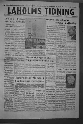 Förstasidan, Torsdag 17 januari 1957