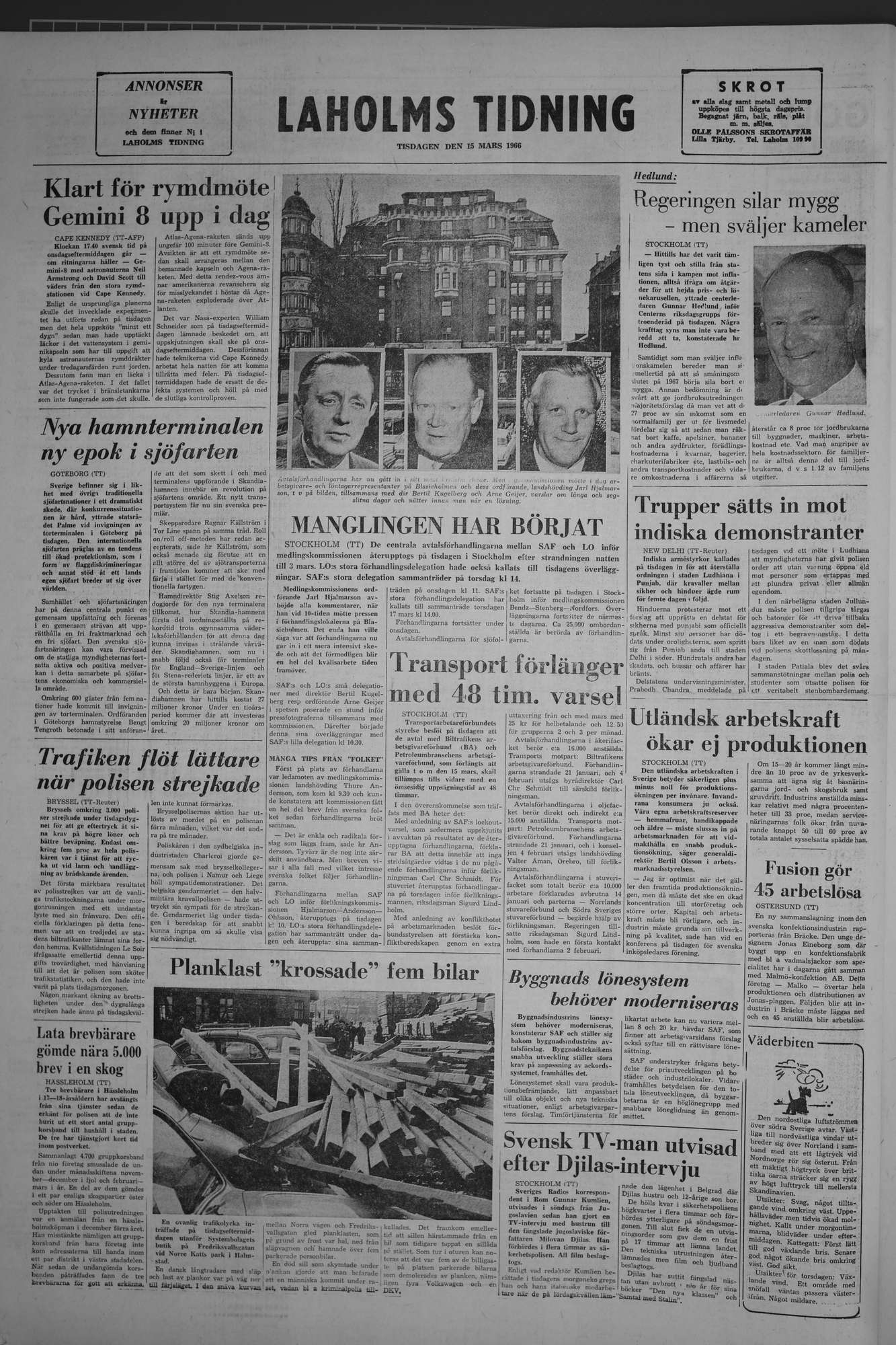 Laholms Tidning Onsdag 16 mars 1966, sida 8