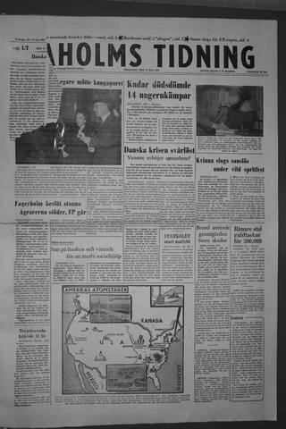 Förstasidan, Fredag 17 maj 1957