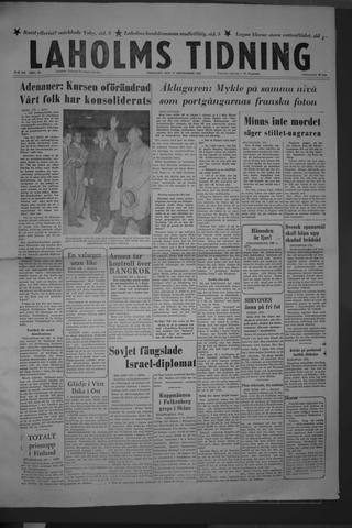 Förstasidan, Tisdag 17 september 1957