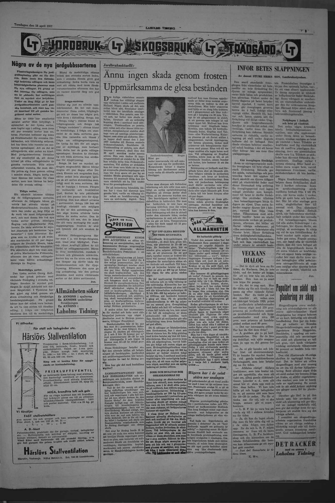 Laholms Tidning Torsdag 18 april 1957, sida 5