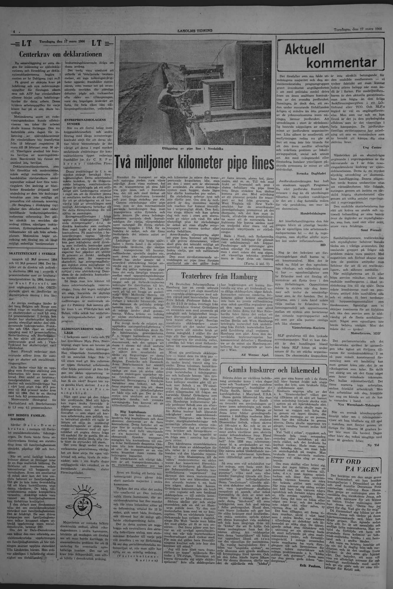Laholms Tidning Torsdag 17 mars 1966, sida 4