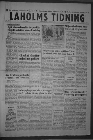 Förstasidan, Onsdag 18 december 1957